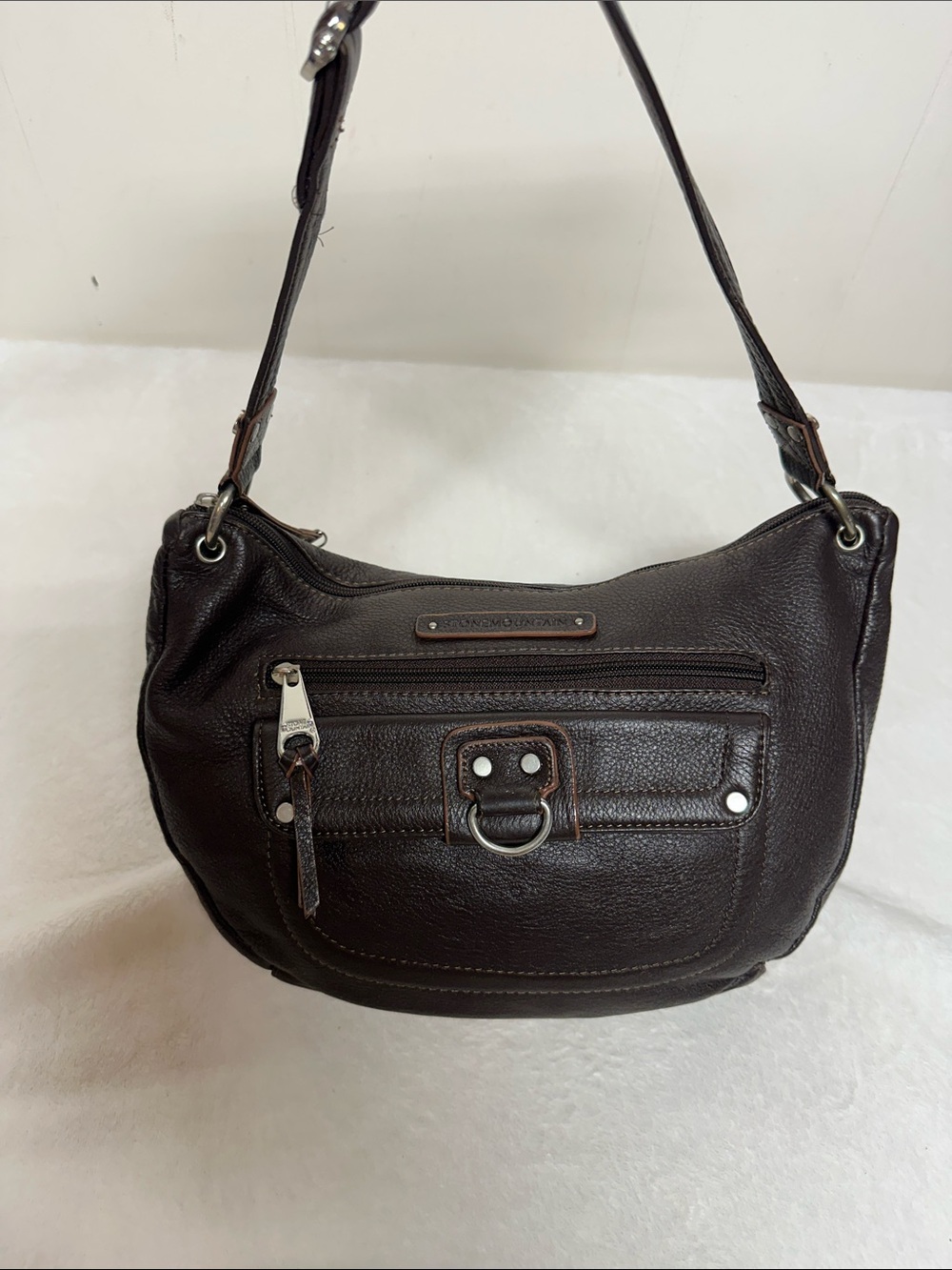 Stone Mountain Accessories Dark Brown Leather Shoulder Bag